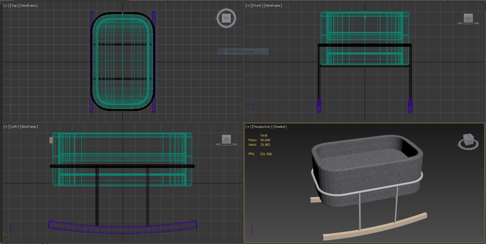 Bassinet Rockwell Baby Bed 3D model_6