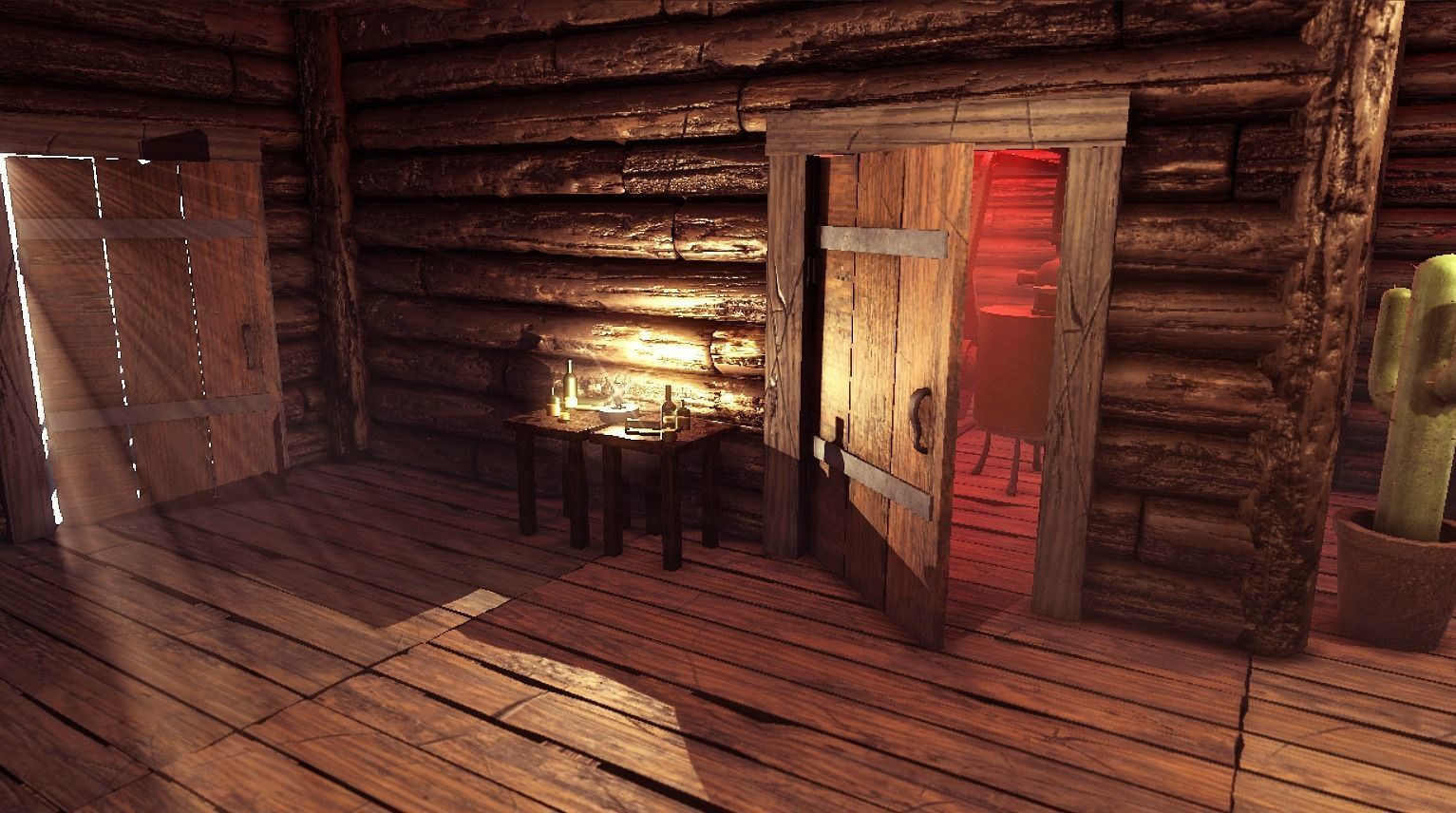 Modular Cabin Low-poly 3D model_1