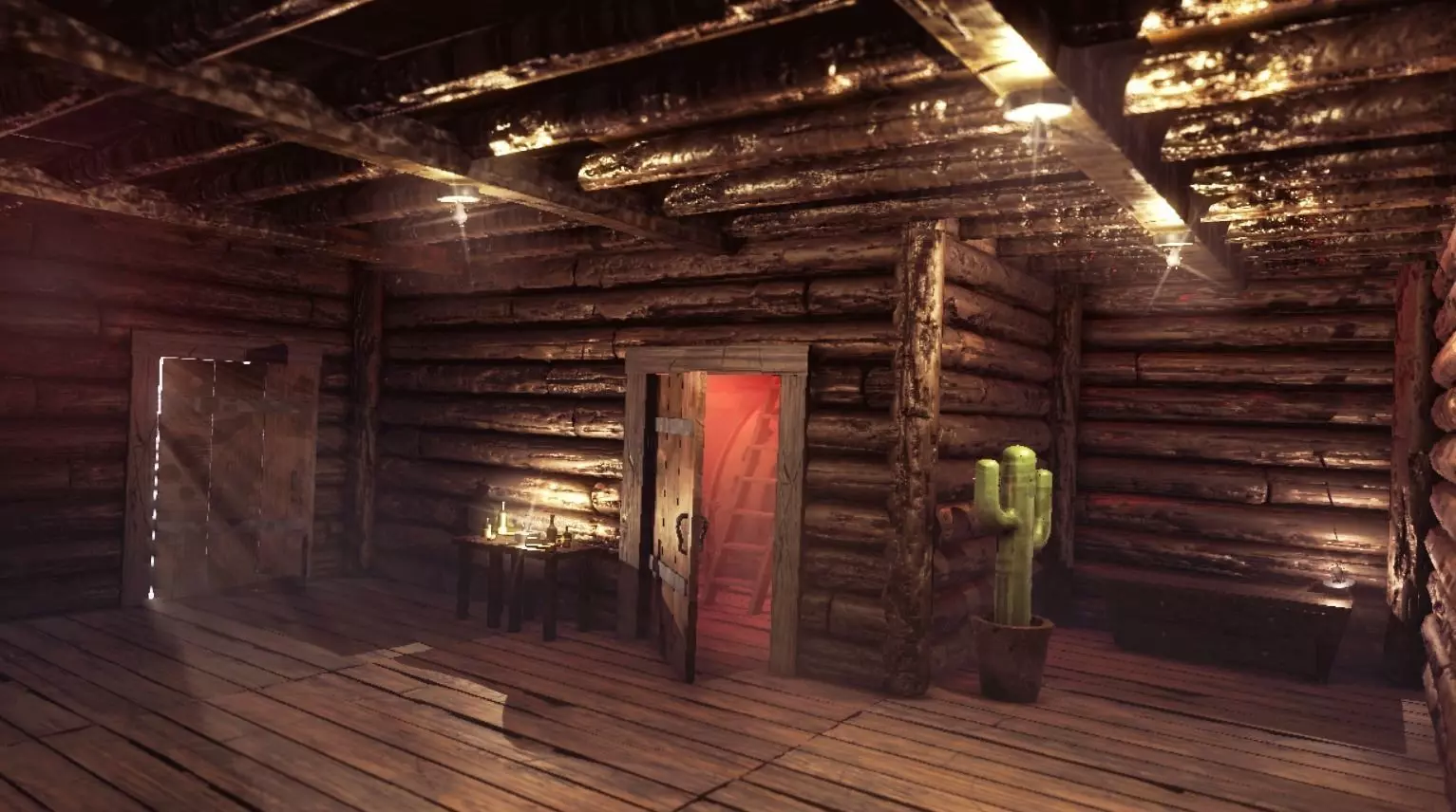 Modular Cabin Low-poly 3D model_0