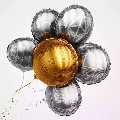 Crypto currency balloons 3D model