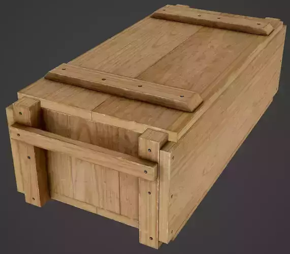 Wooden Ammo Box - PBR Game-Ready Low-poly 3D model