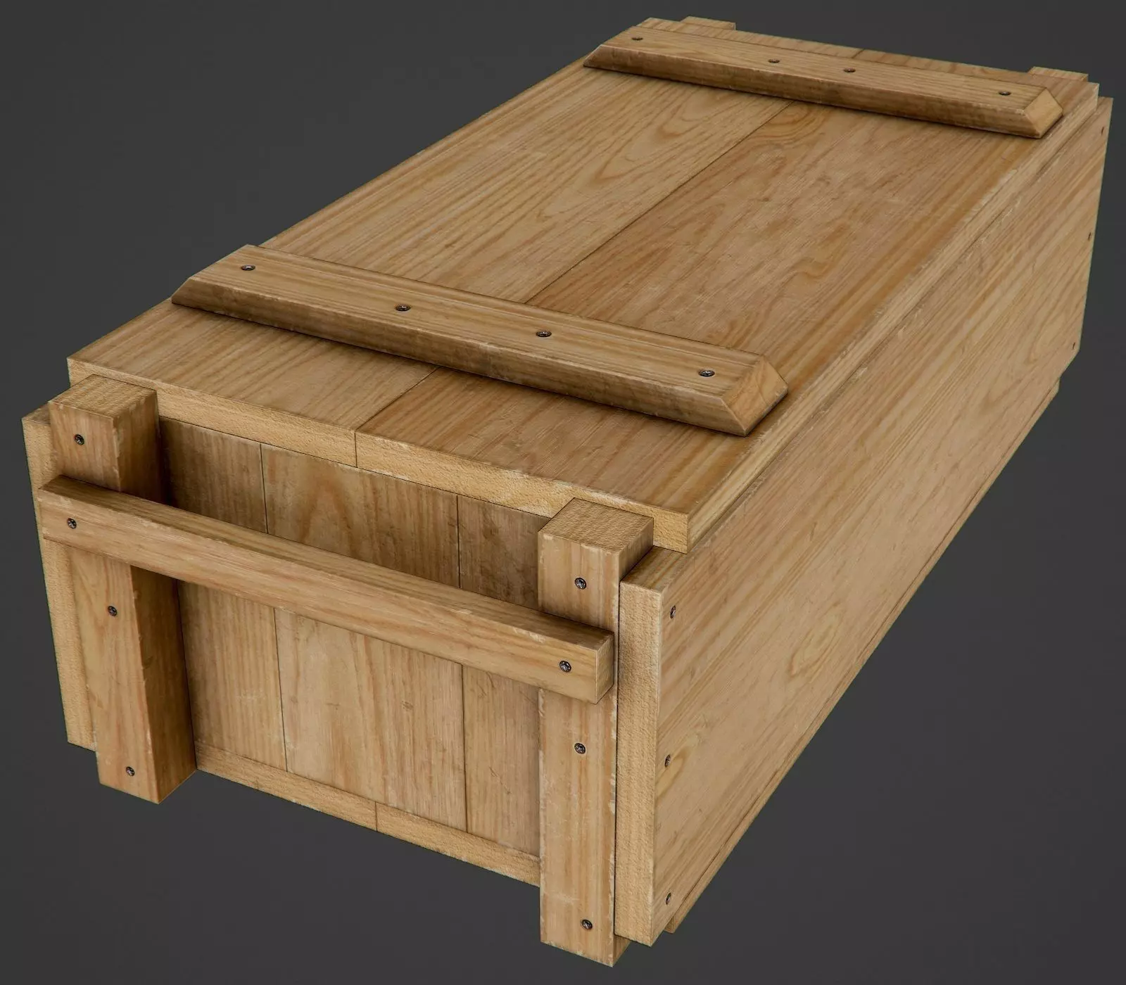 Wooden Ammo Box - PBR Game-Ready Low-poly 3D model_0