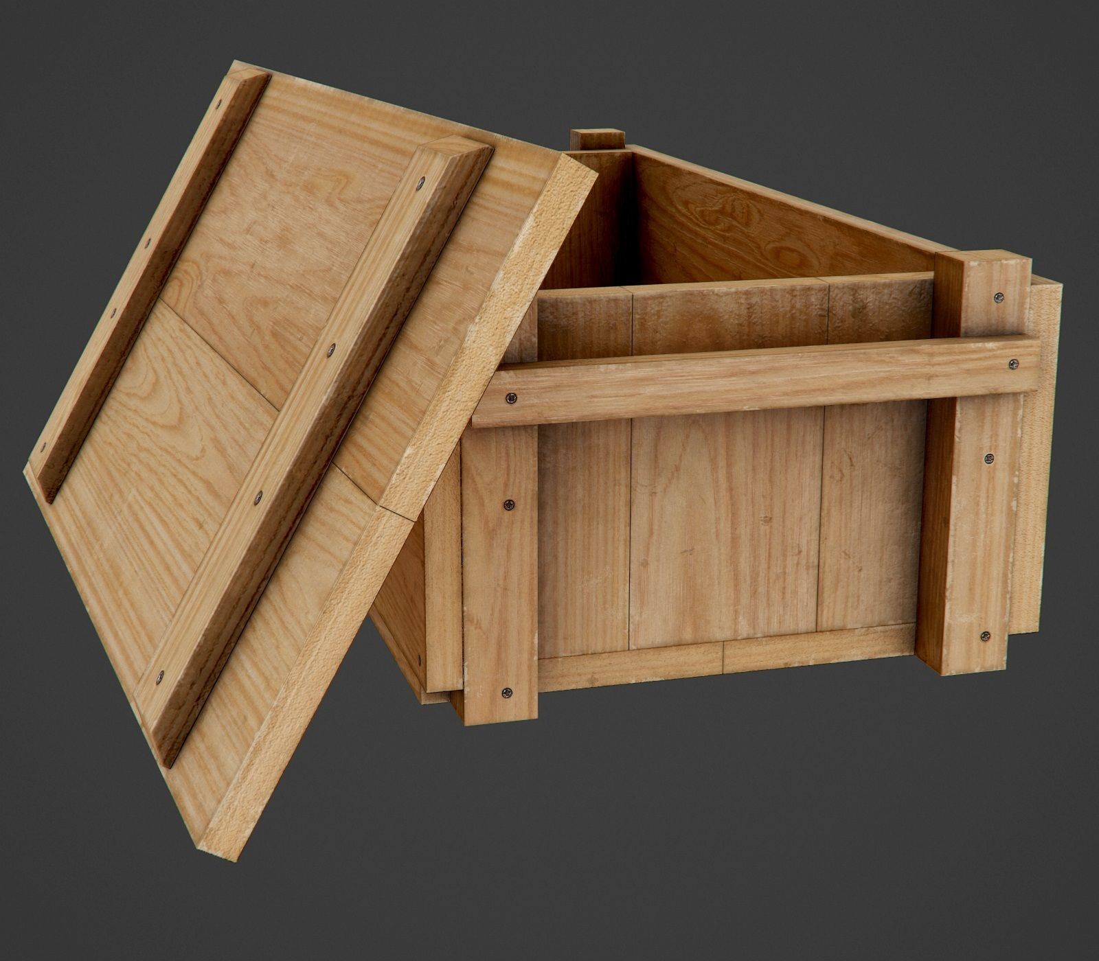 Wooden Ammo Box - PBR Game-Ready Low-poly 3D model_1