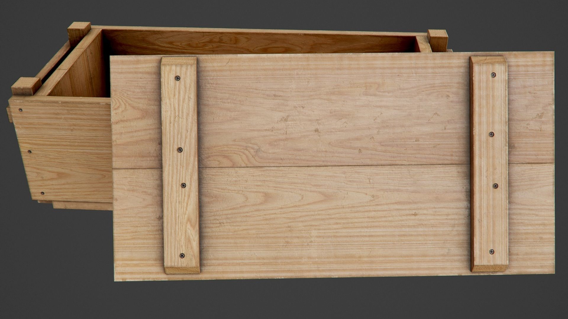 Wooden Ammo Box - PBR Game-Ready Low-poly 3D model_8