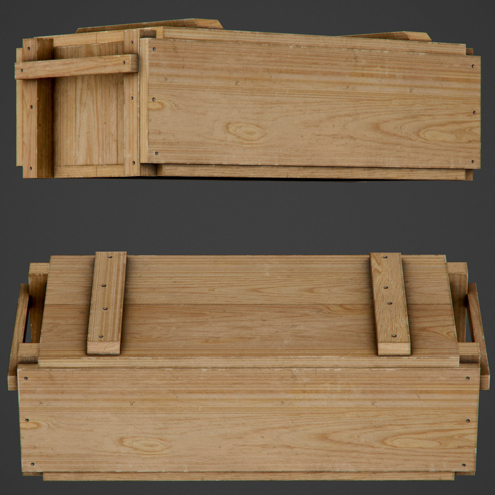 Wooden Ammo Box - PBR Game-Ready Low-poly 3D model_2