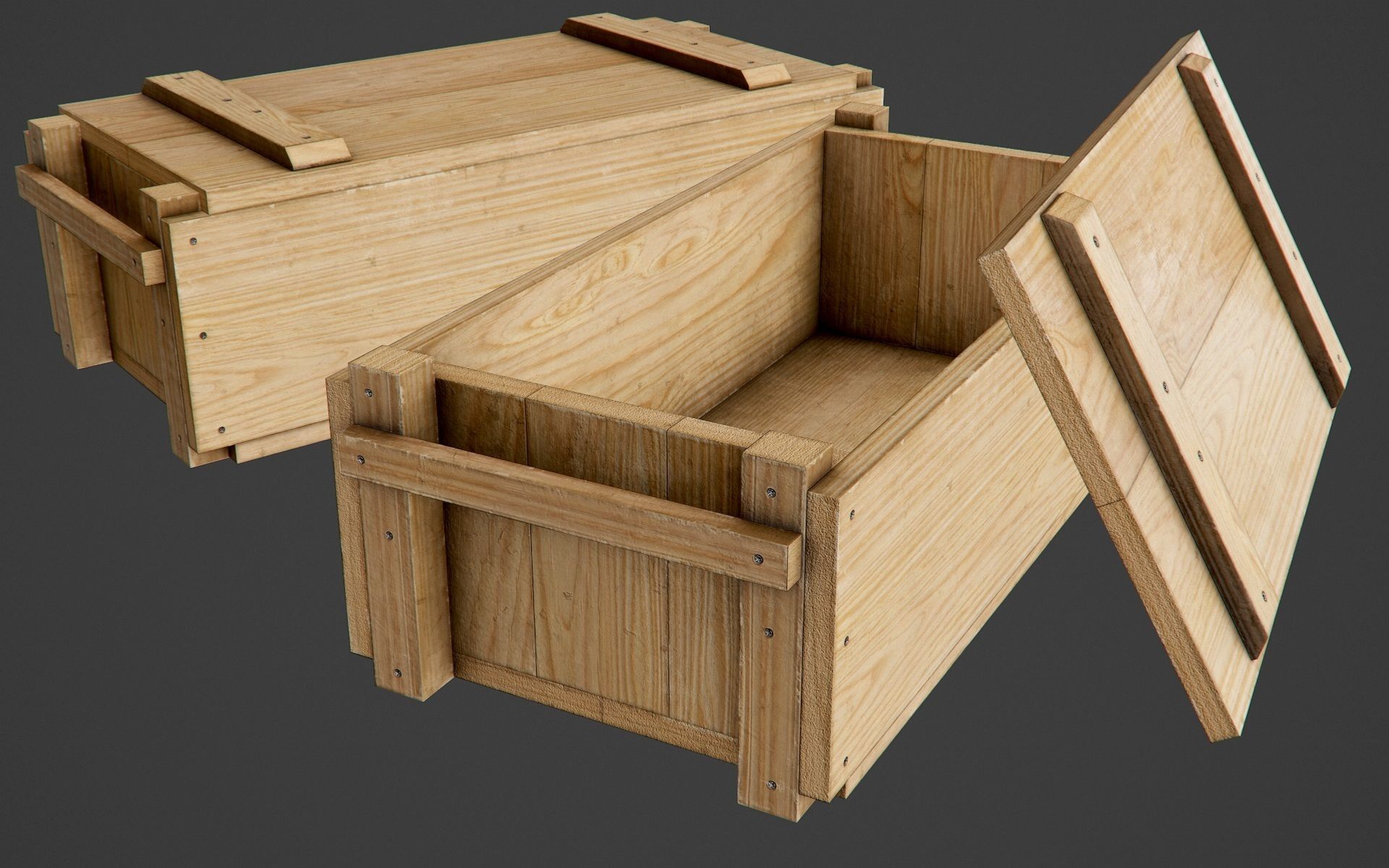 Wooden Ammo Box - PBR Game-Ready Low-poly 3D model_6