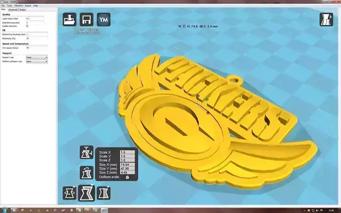 3D printable Green Bay Packers key-chain logo 2