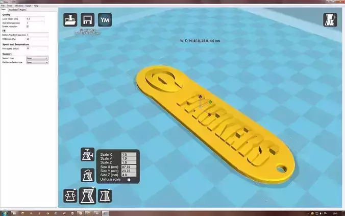 3D printable Green Bay Packers key-chain logo 5