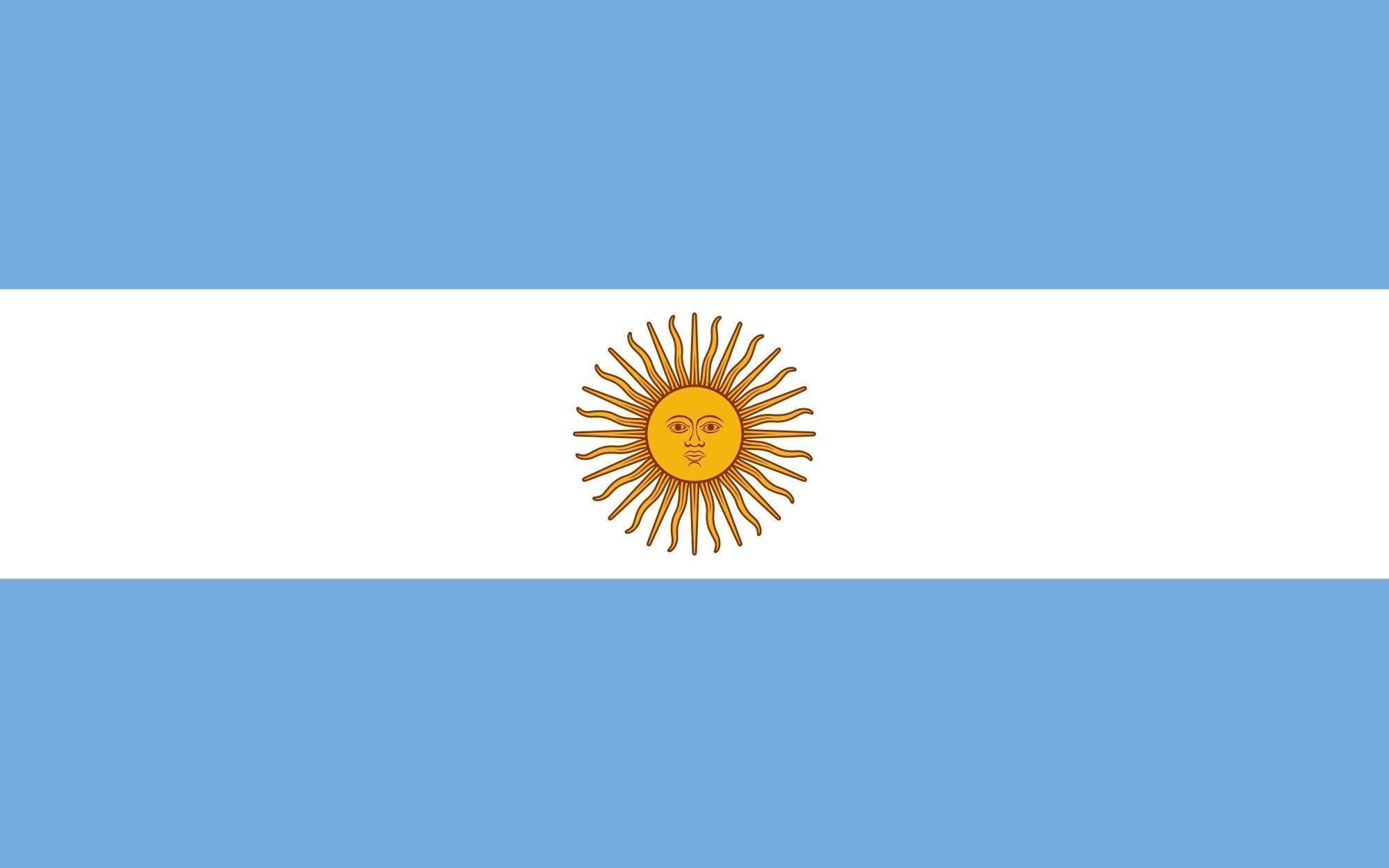 Argentinian flag on pole 3D model_14