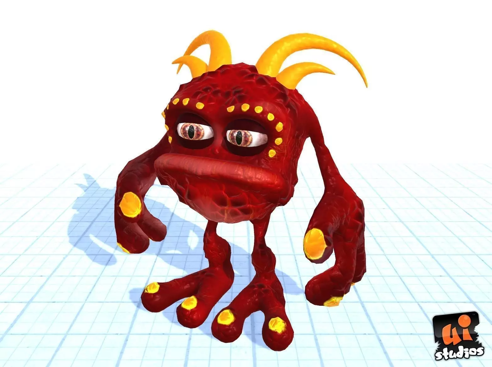 Cartoon Alien Low-poly 3D model_0