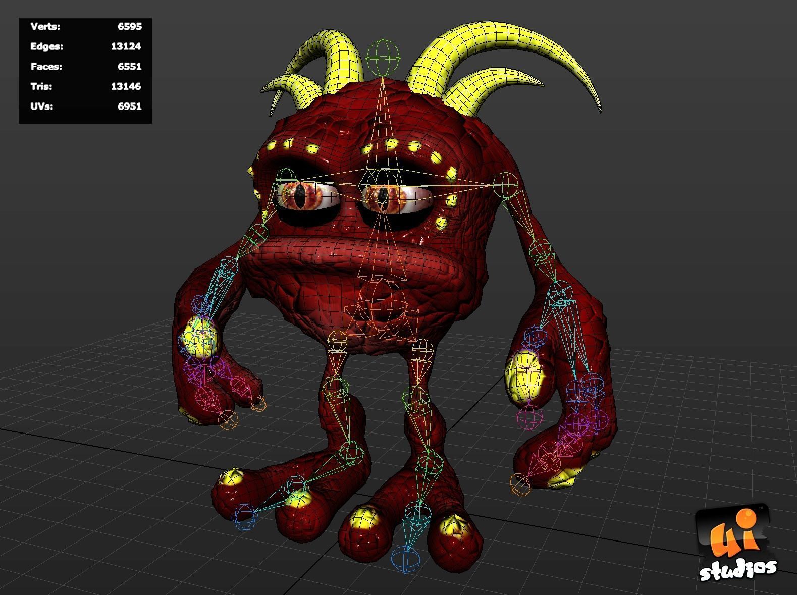 Cartoon Alien Low-poly 3D model_5