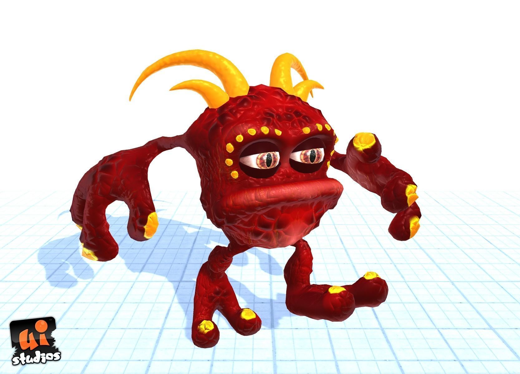 Cartoon Alien Low-poly 3D model_3