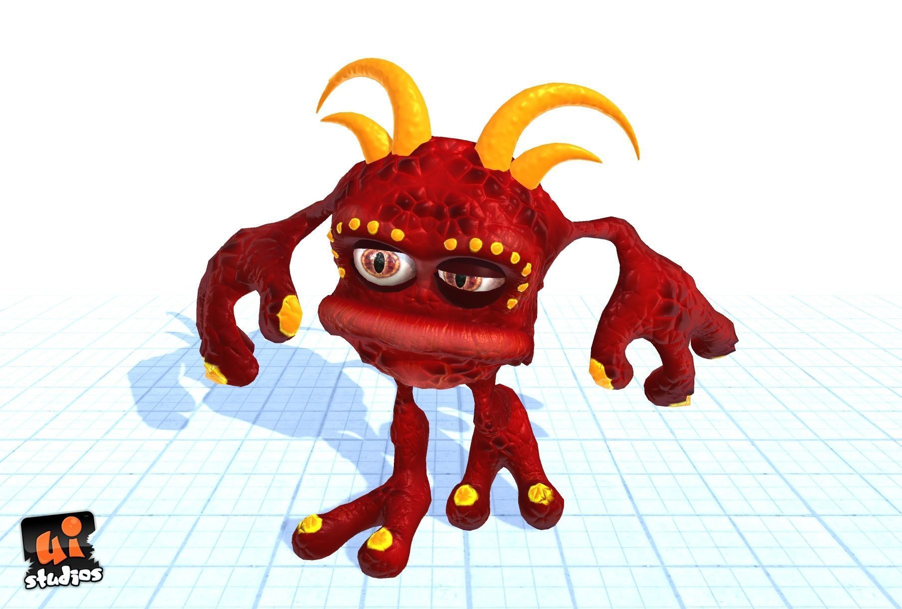 Cartoon Alien Low-poly 3D model_2