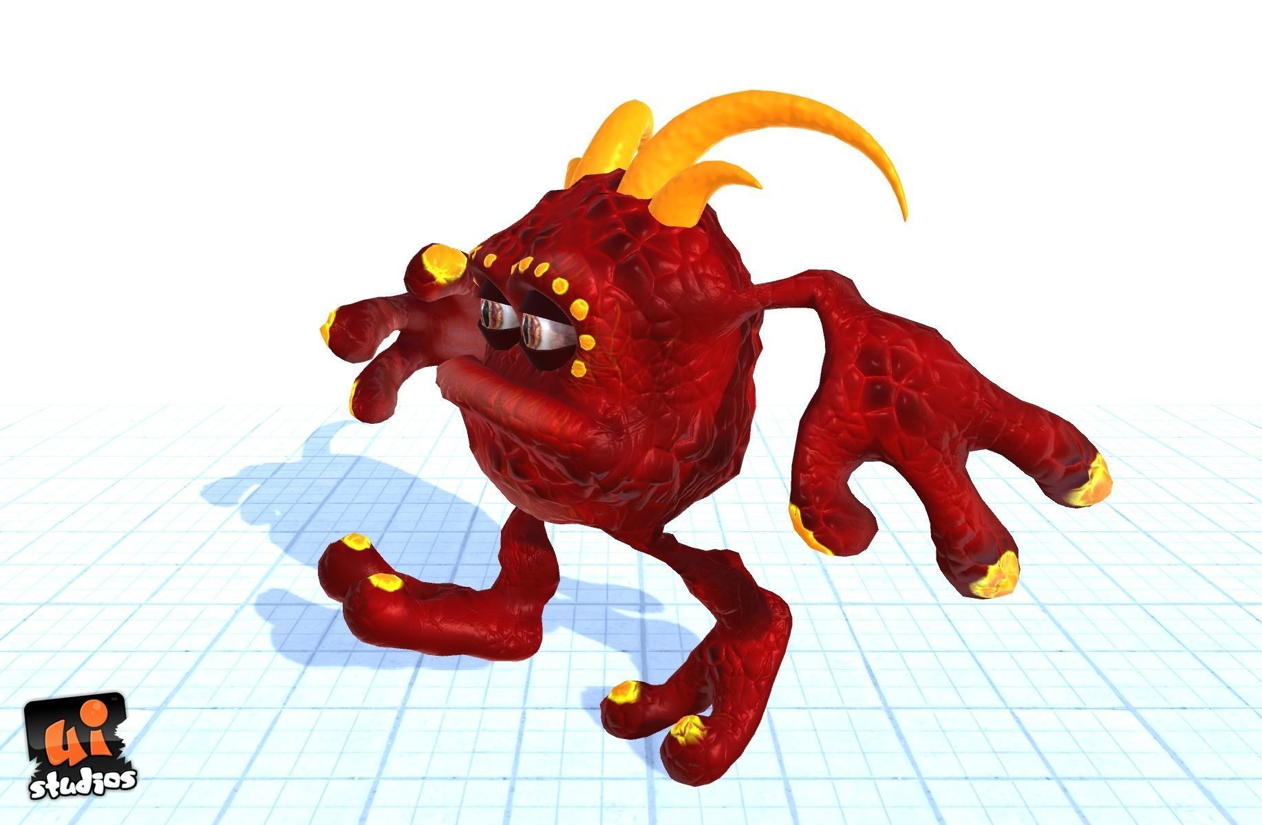 Cartoon Alien Low-poly 3D model_4