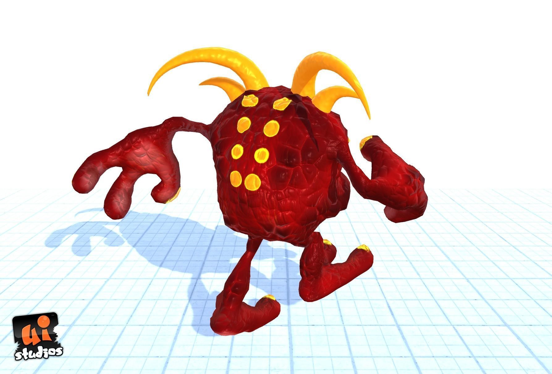 Cartoon Alien Low-poly 3D model_6