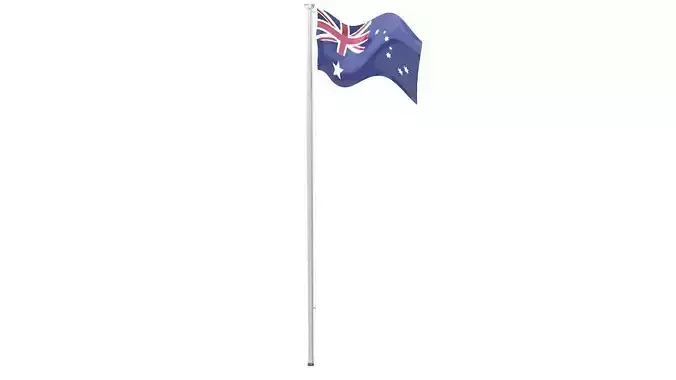 Australian flag on pole