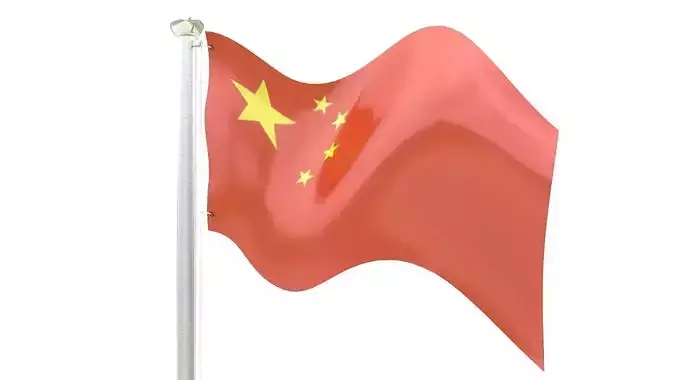 Chinese flag on a pole
