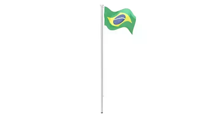 Brazilian flag on pole