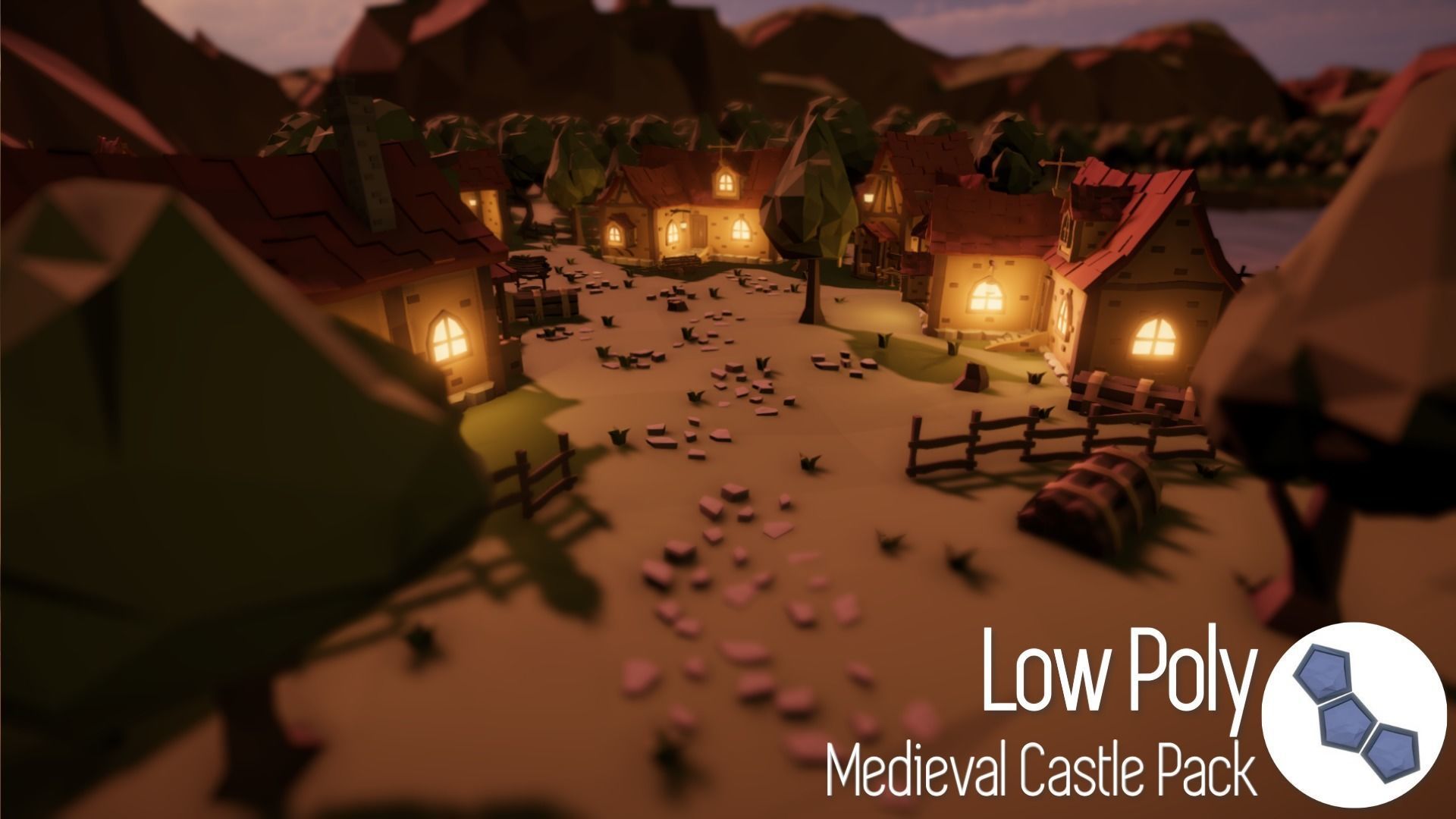 Low Poly Medieval Castle Pack Low-poly 3D model_9