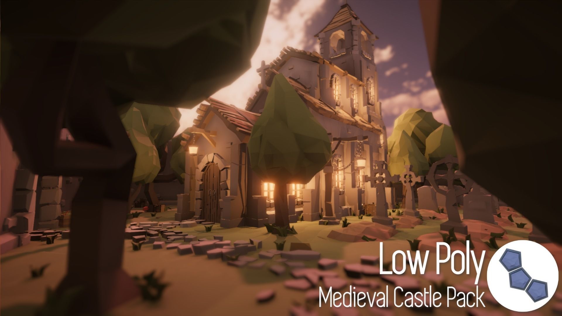 Low Poly Medieval Castle Pack Low-poly 3D model_4