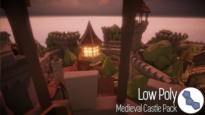 Low Poly Medieval Castle Pack Low-poly 3D model 5