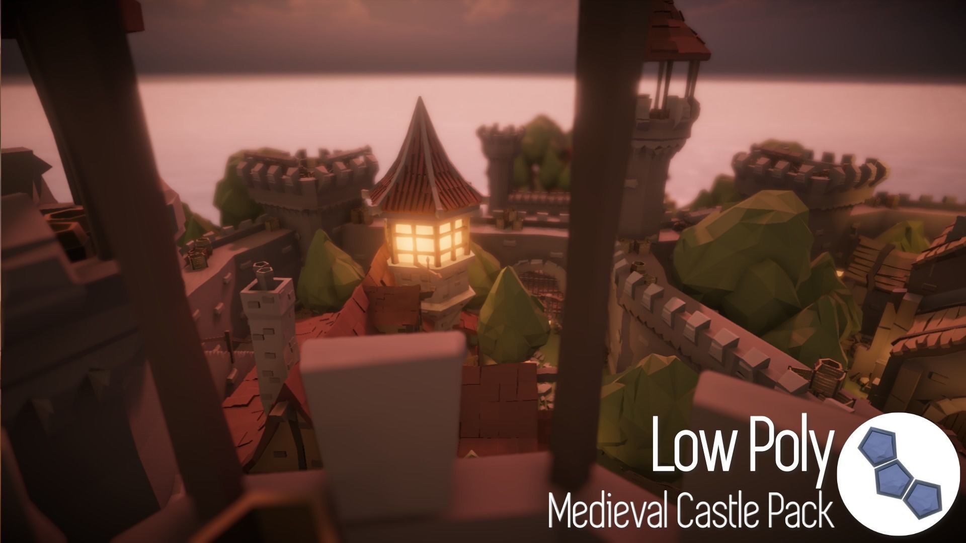 Low Poly Medieval Castle Pack Low-poly 3D model_5