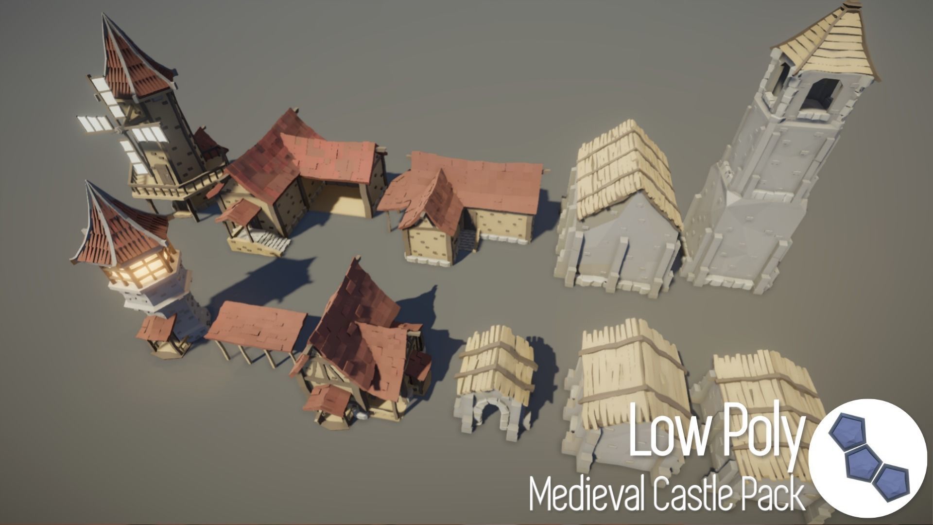 Low Poly Medieval Castle Pack Low-poly 3D model_12
