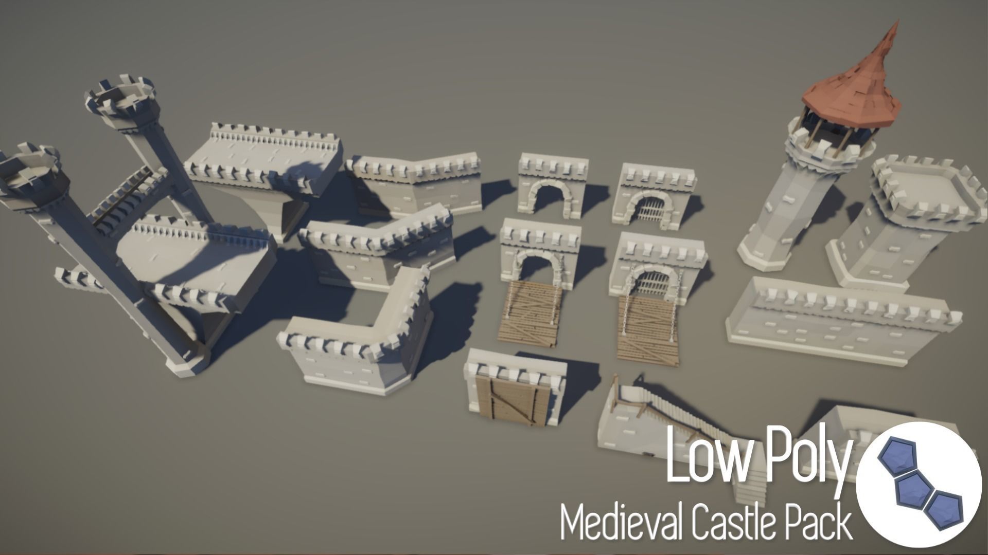 Low Poly Medieval Castle Pack Low-poly 3D model_13