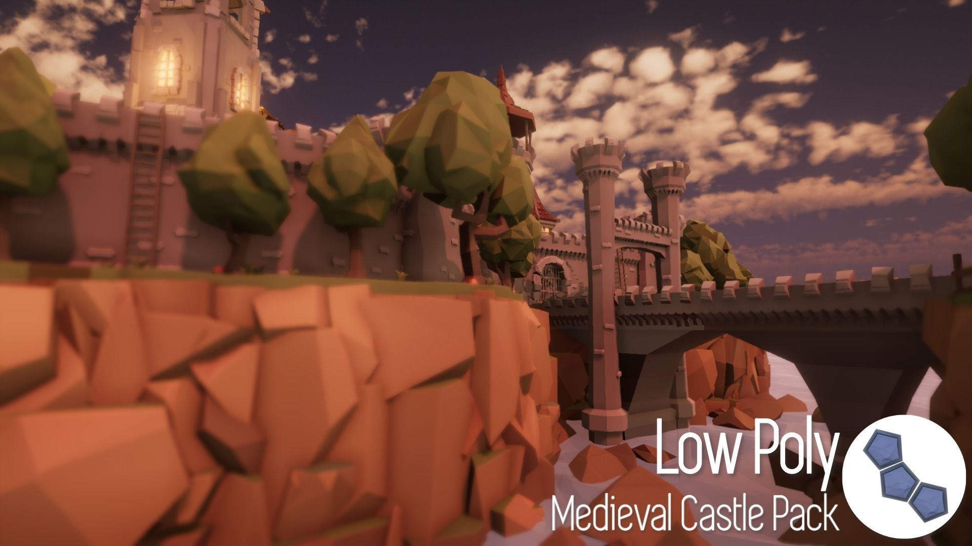 Low Poly Medieval Castle Pack Low-poly 3D model_3