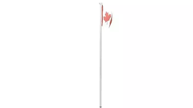 Canadian flag on pole 3D model