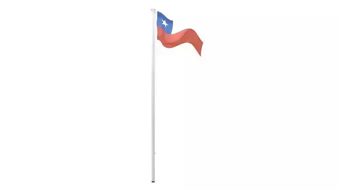 Chile flag on a pole