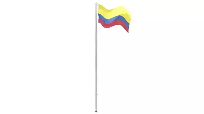 Colombian flag on a pole