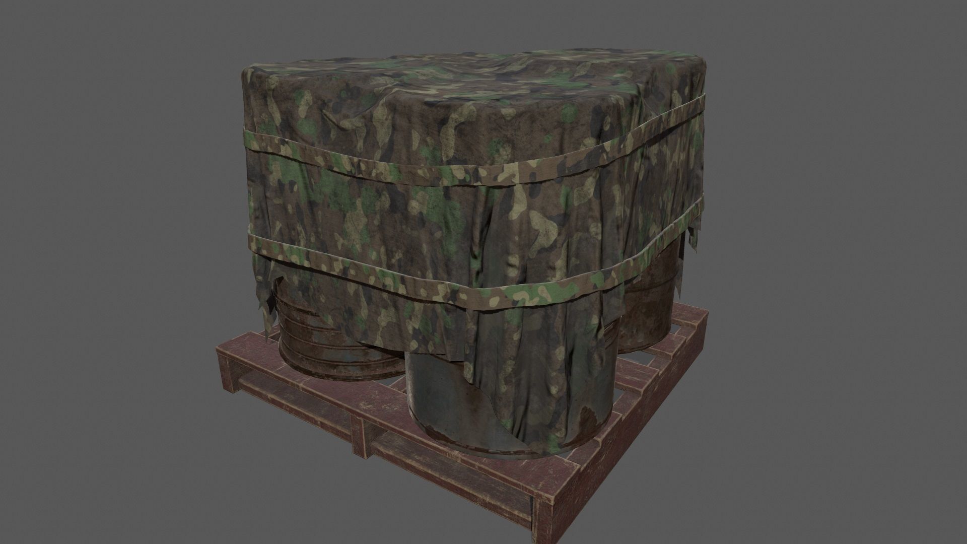 Military Material Low-poly 3D model_3