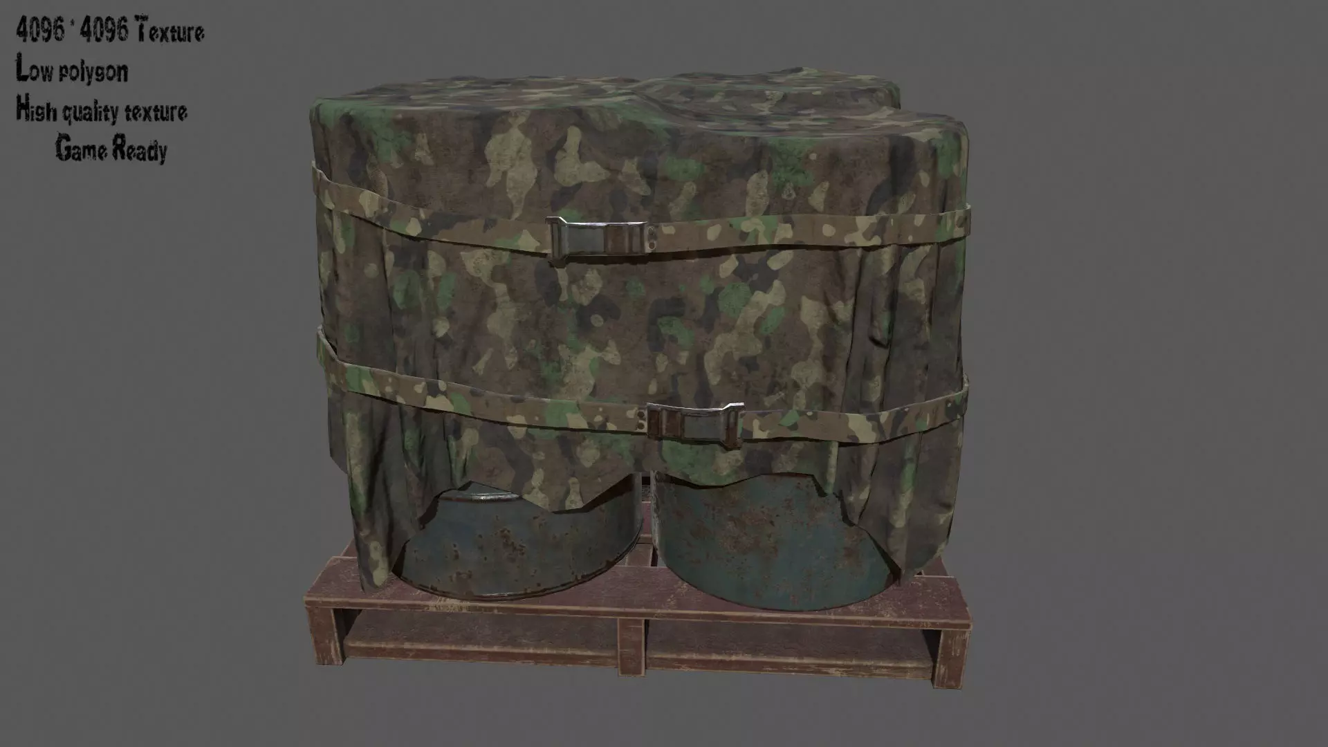 Military Material Low-poly 3D model_0