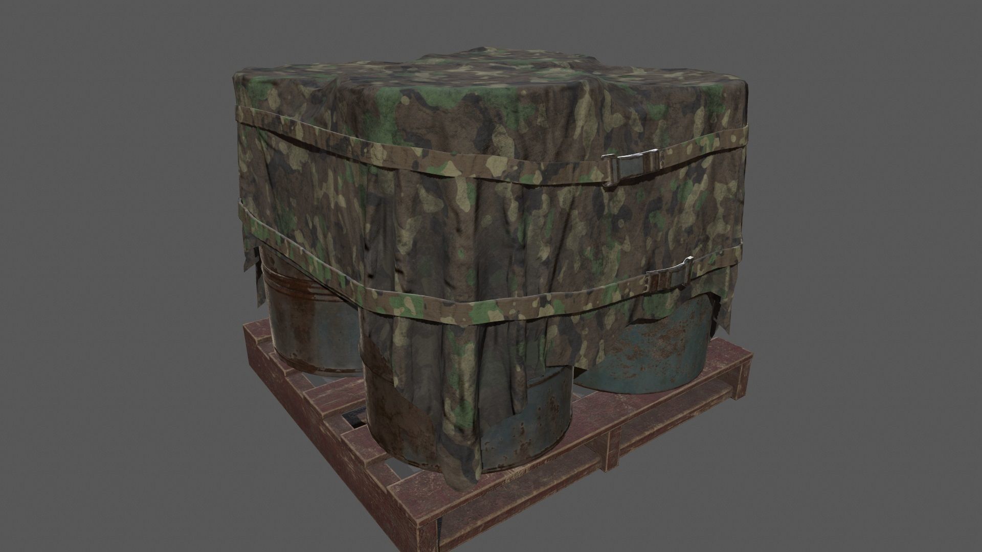 Military Material Low-poly 3D model_1