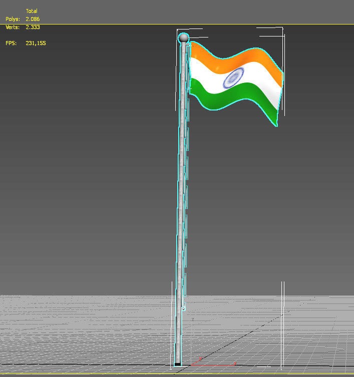 Indian Flag on a pole 3D model | CGTrader