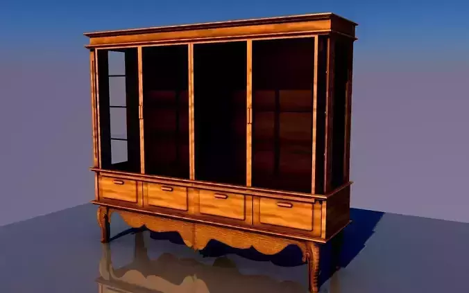 Console 2 wooden cabinet with glass doors