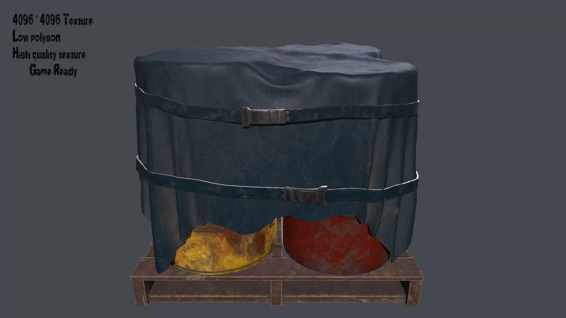 Military Material Low-poly 3D model_0