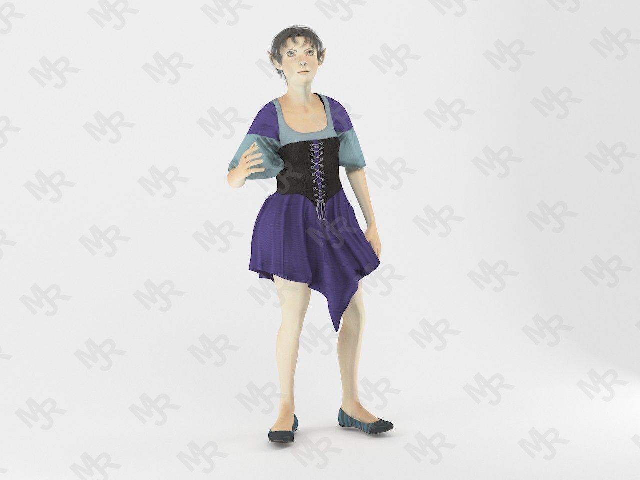 Elf Woman Animation Pack Low-poly 3D model_26