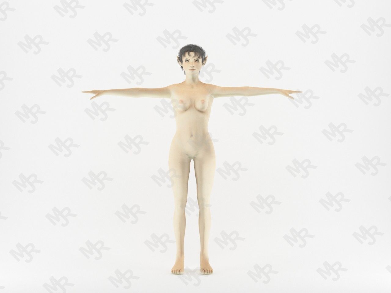 Elf Woman Animation Pack Low-poly 3D model_13