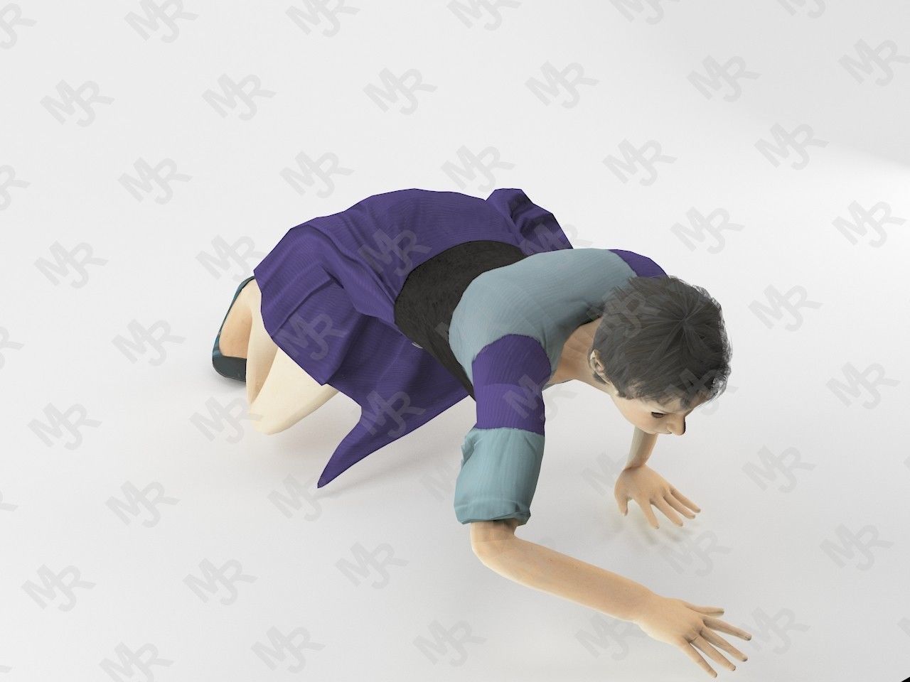 Elf Woman Animation Pack Low-poly 3D model_28