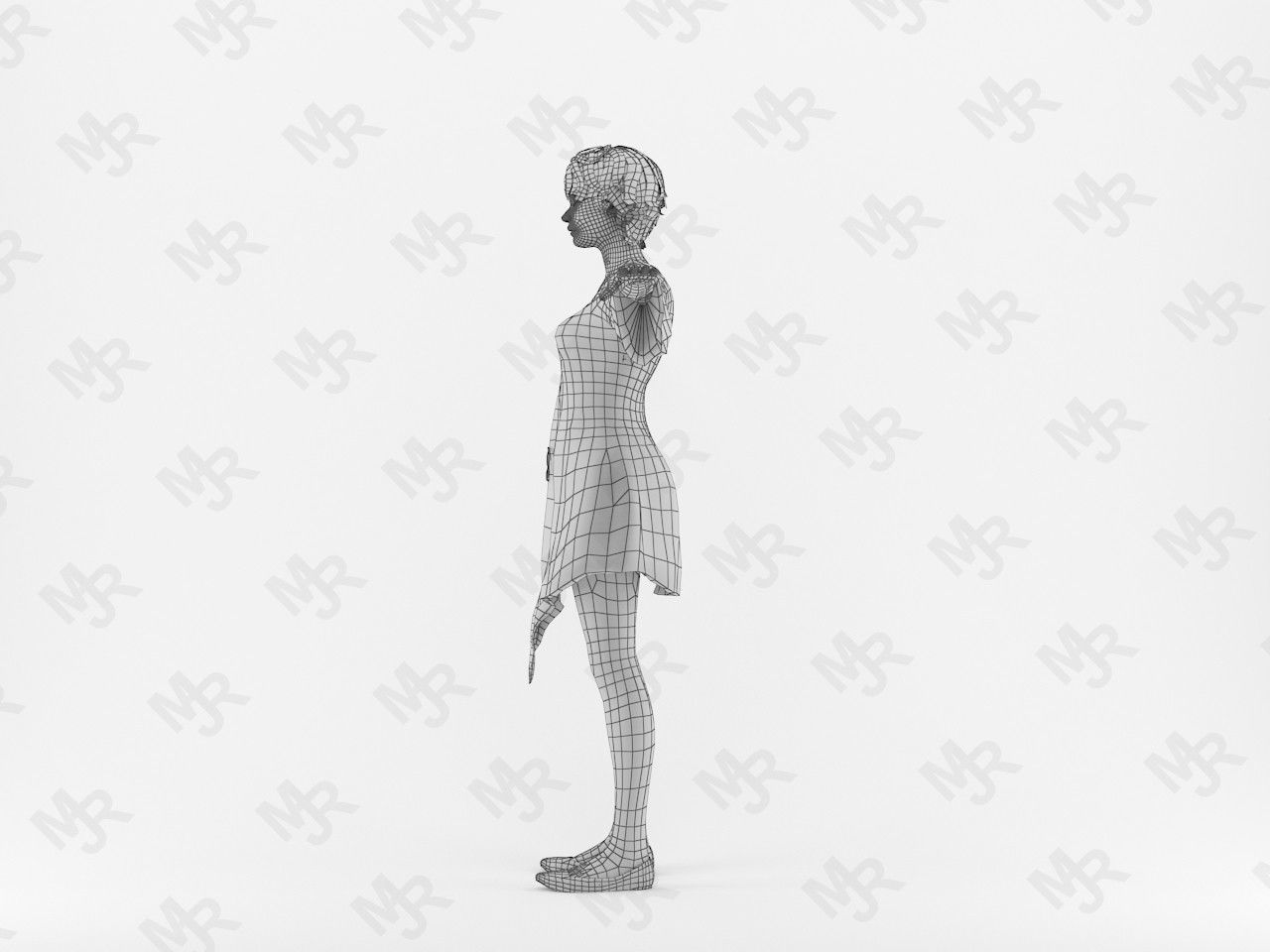 Elf Woman Animation Pack Low-poly 3D model_19