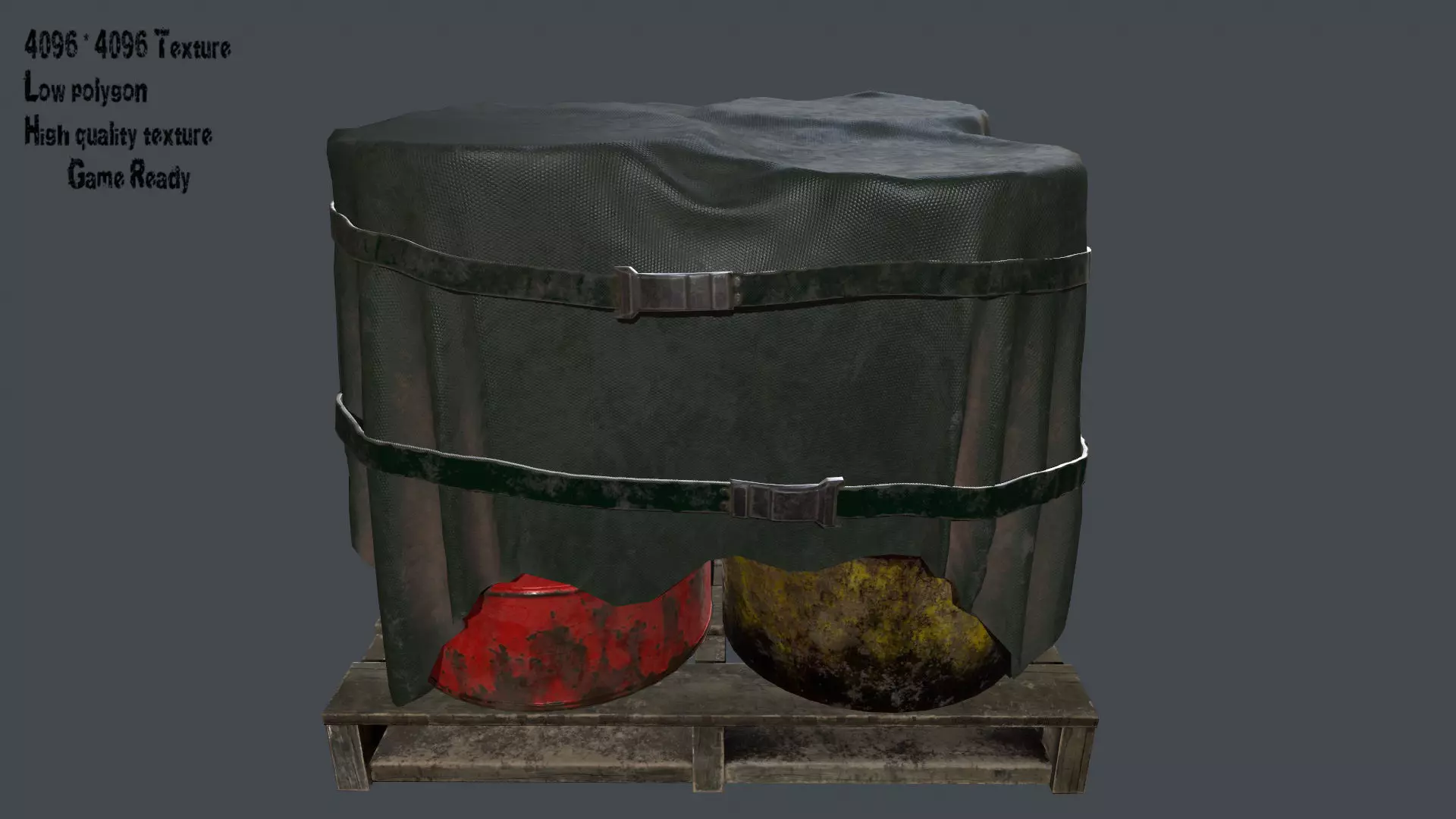 Military Material Low-poly 3D model_0