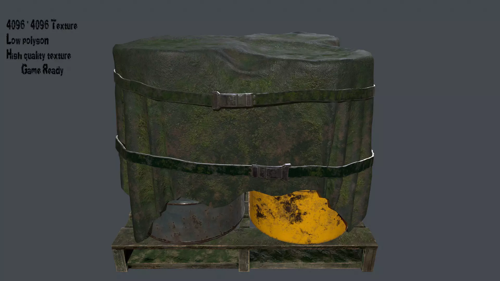 Military Material Low-poly 3D model_0