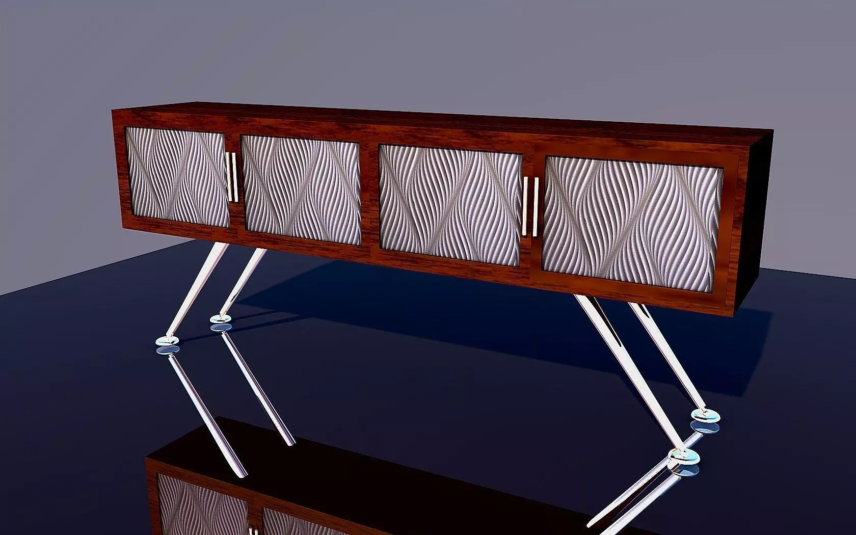 Console 6 sideboard in style of art deco 3D model_0