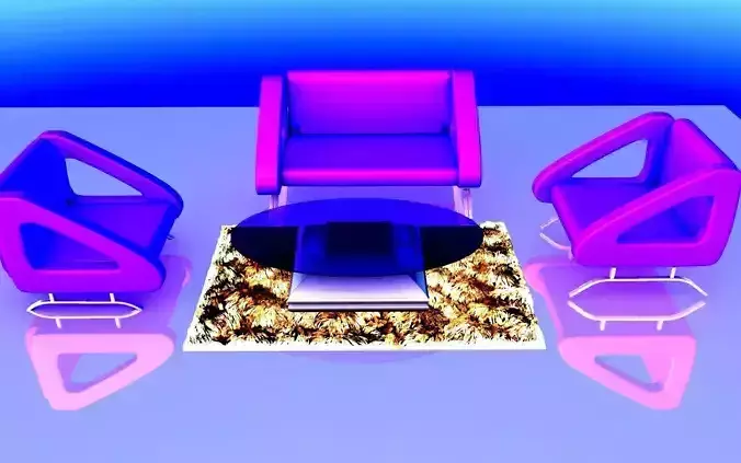 Lobby set 2 living room with chairs and coffee table