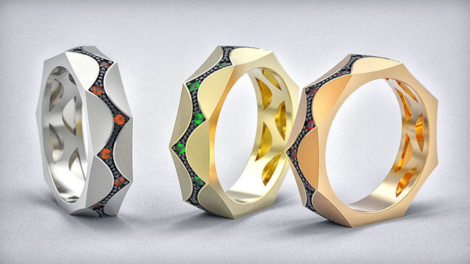 Parametrical ring 3d print model for jewelry 3D print model