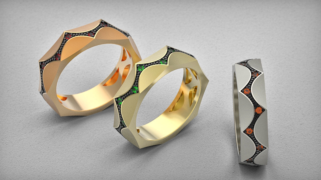 Parametrical ring 3d print model for jewelry 3D print model_1