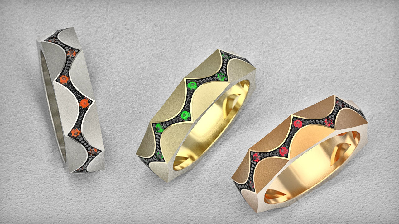 Parametrical ring 3d print model for jewelry 3D print model_2