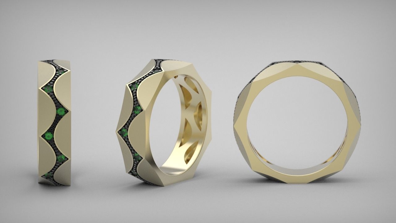 Parametrical ring 3d print model for jewelry 3D print model_9